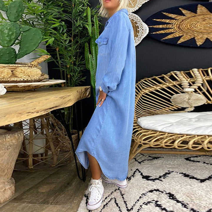 Dorota - Long Sleeved Denim Dress