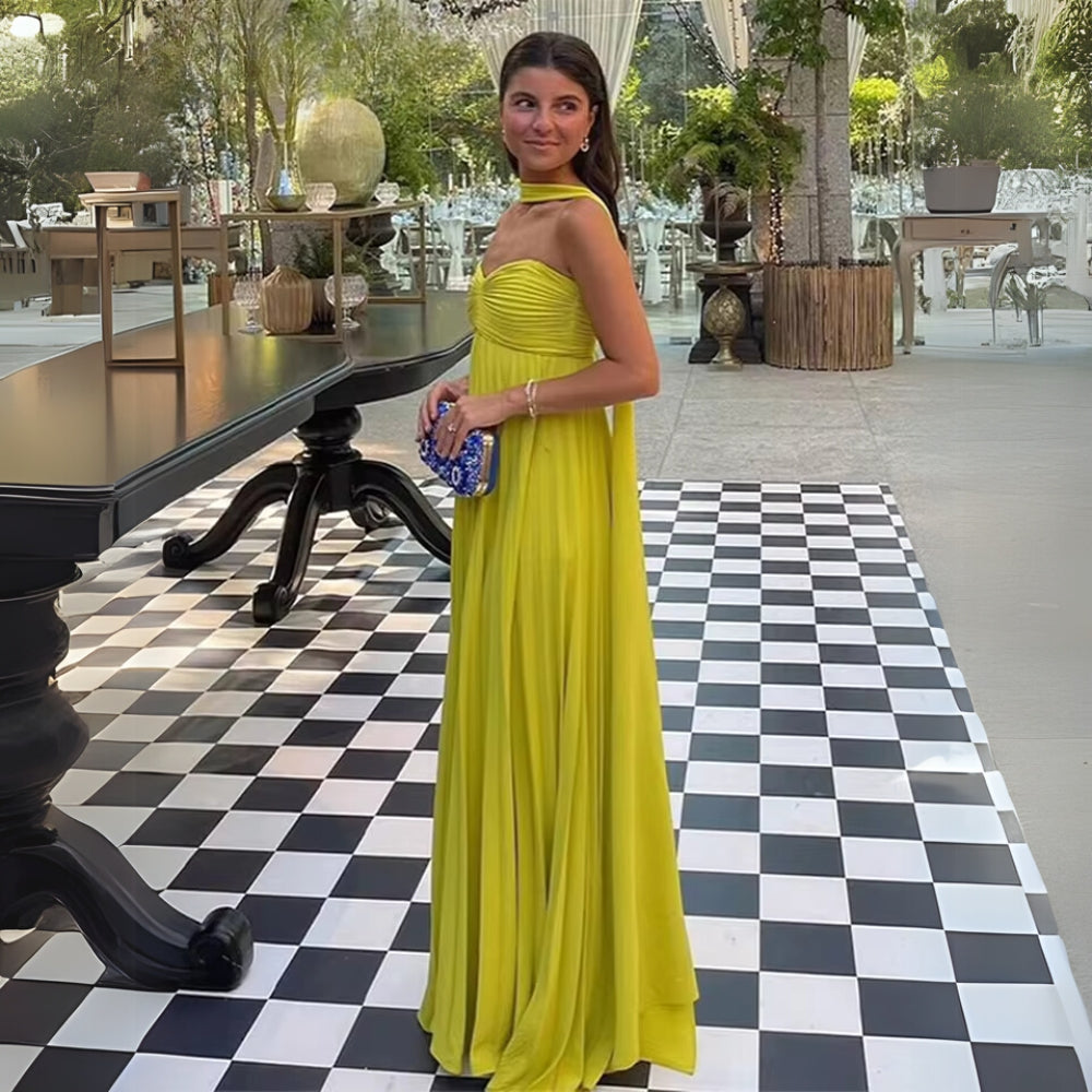 Avelis - Elegant Pleated Long Dress