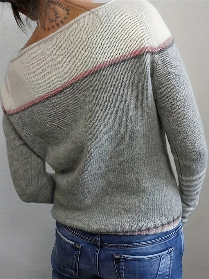Talithia – Striped Knitted Long Sleeve Sweater