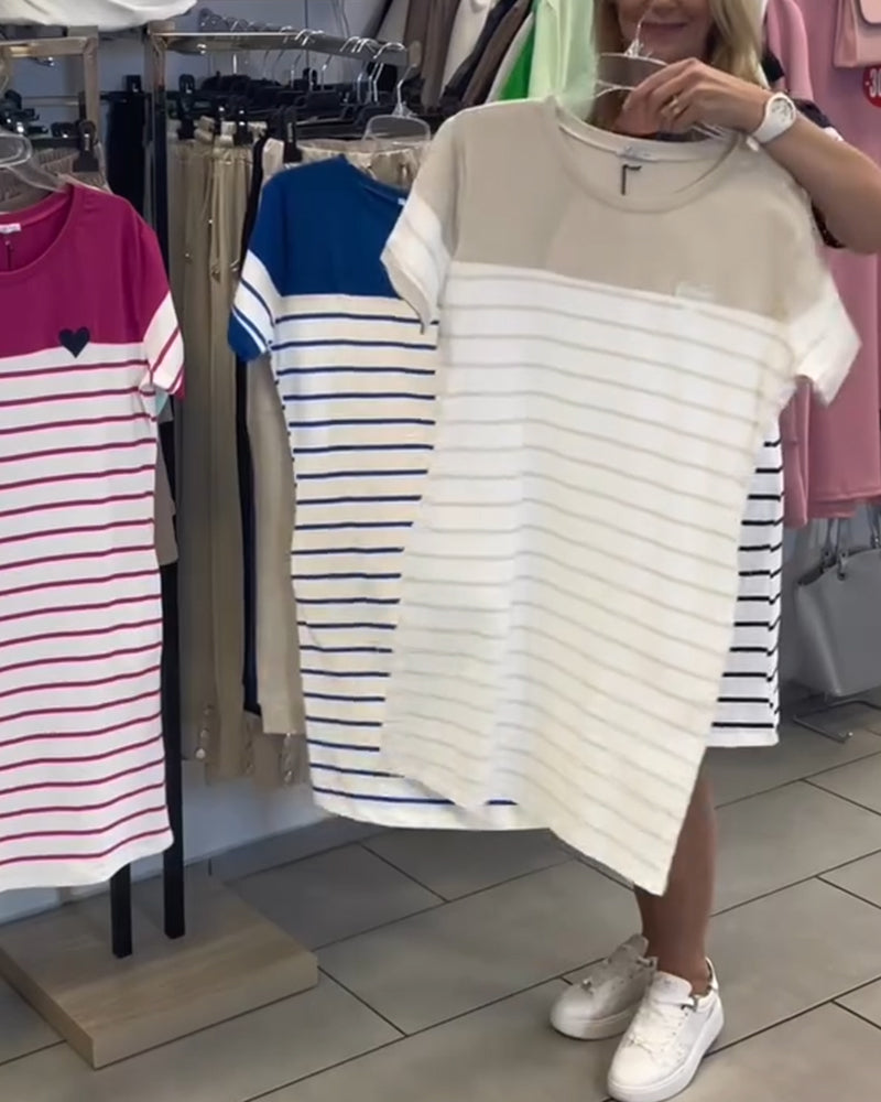 Luella - Casual Striped Round Neck Dress