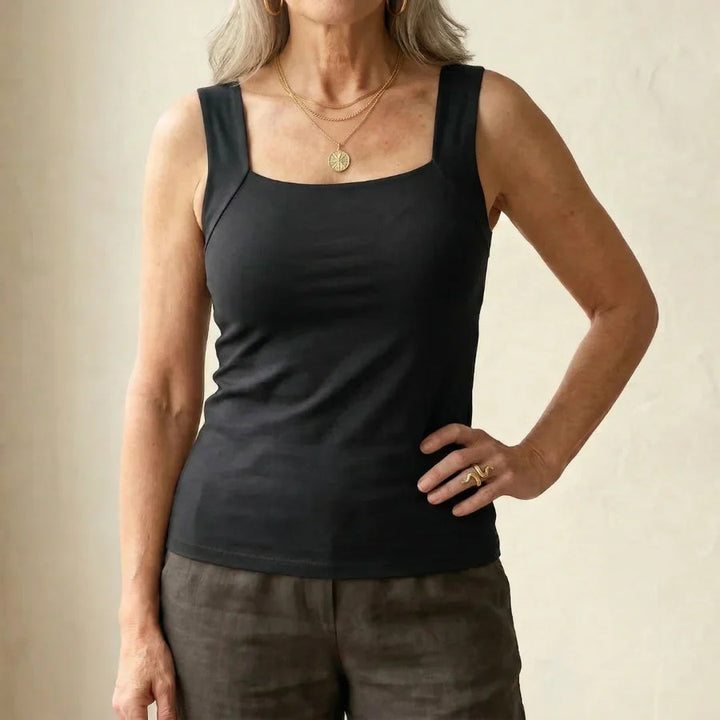 Neda - Square Neck Sleeveless Tank Top