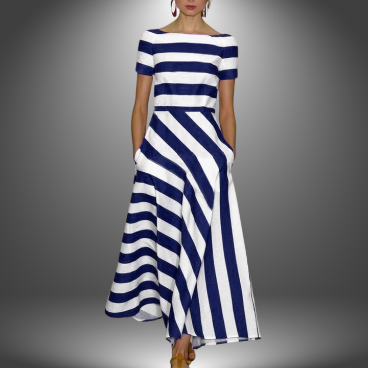 Nicole | Handcrafted Striped Long Dress