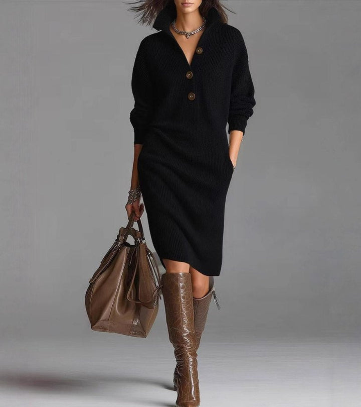 Toshiko - Elegant Knitted Long Sleeve Dress