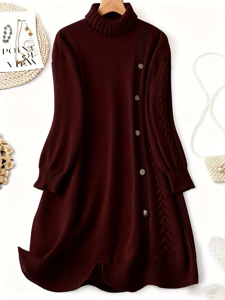 Zaraina - Comfortable Long Sleeve Sweater Dress