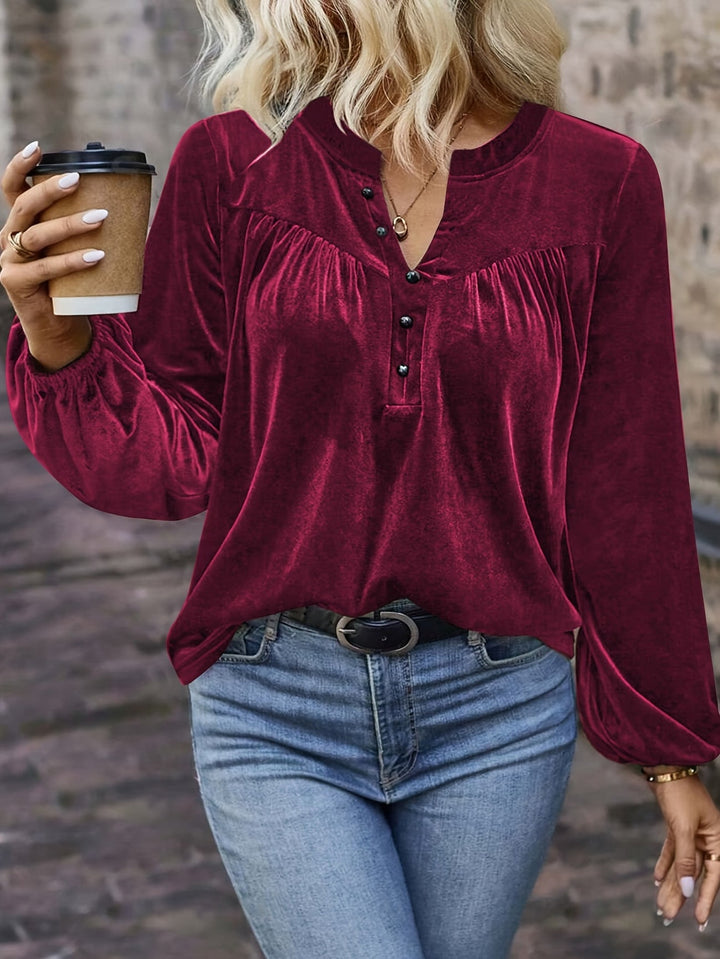 Samiana - Elegant Lantern Long Sleeved Shirt