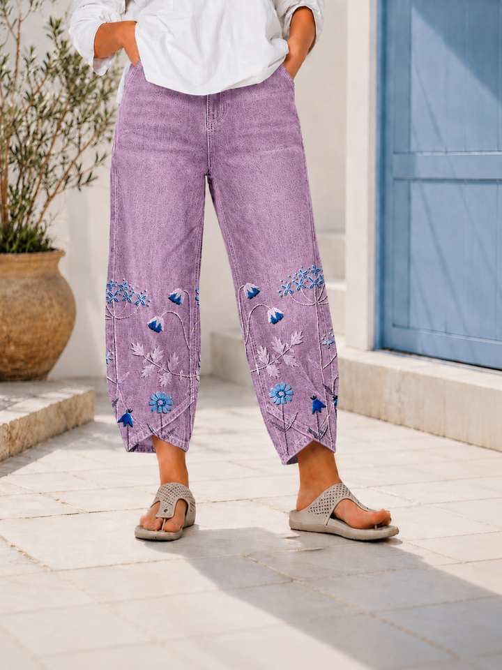 Selcen - Casual Embroidered Trousers