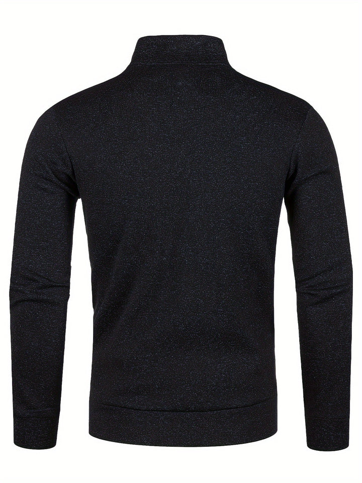 Grzegorz - Long Sleeve Knitted Jacket With Zip Up