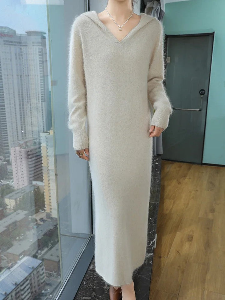 Helieaetta - Cashmere Dress With Hooded