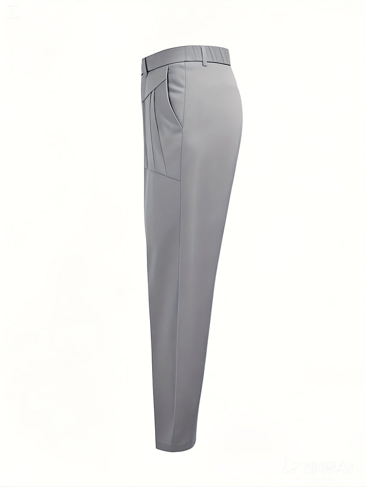 Lucier - Casual Slim Fit Pleated Pant Slant Pocket
