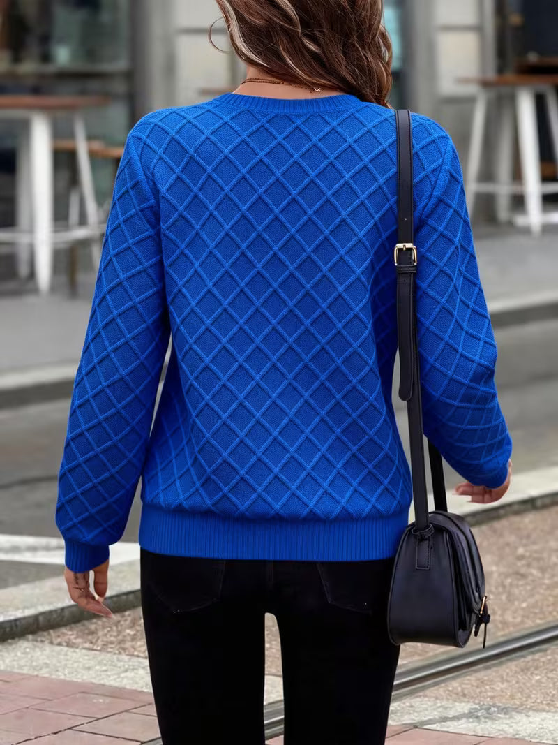 Juliet - Long Sleeve Textured Zip Neck Sweatshirt