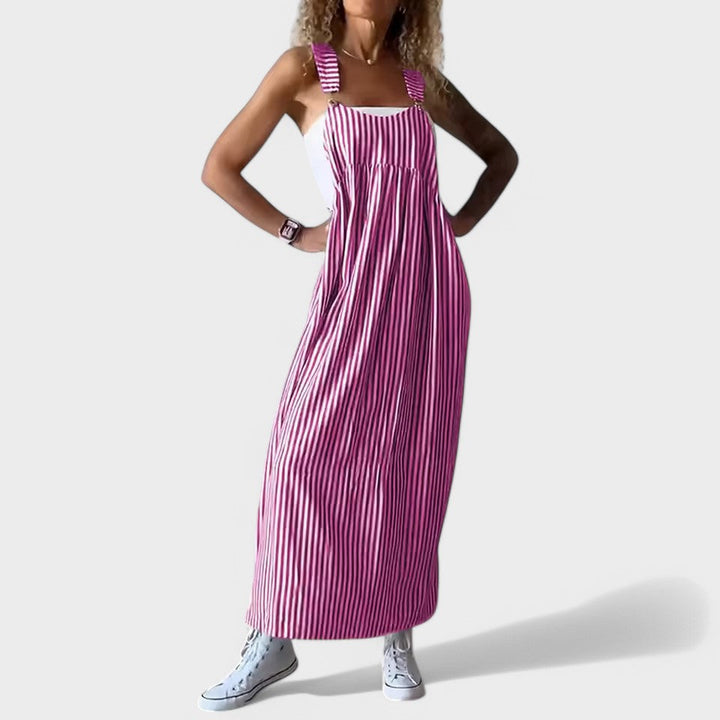 Guzel - Stylish Stripe Print Maxi Dress