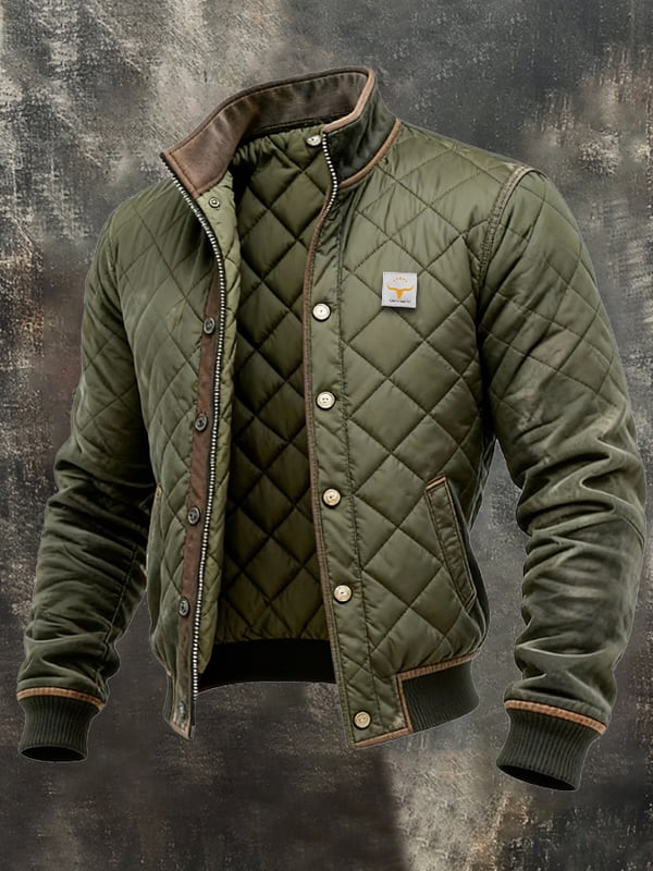 Jaspreet - Retro Quilted Jacket With Zipper