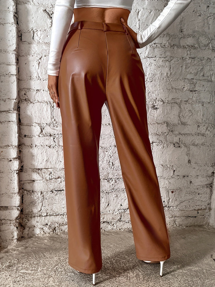 Francine - Casual Long Trousers With Decorative Stitching