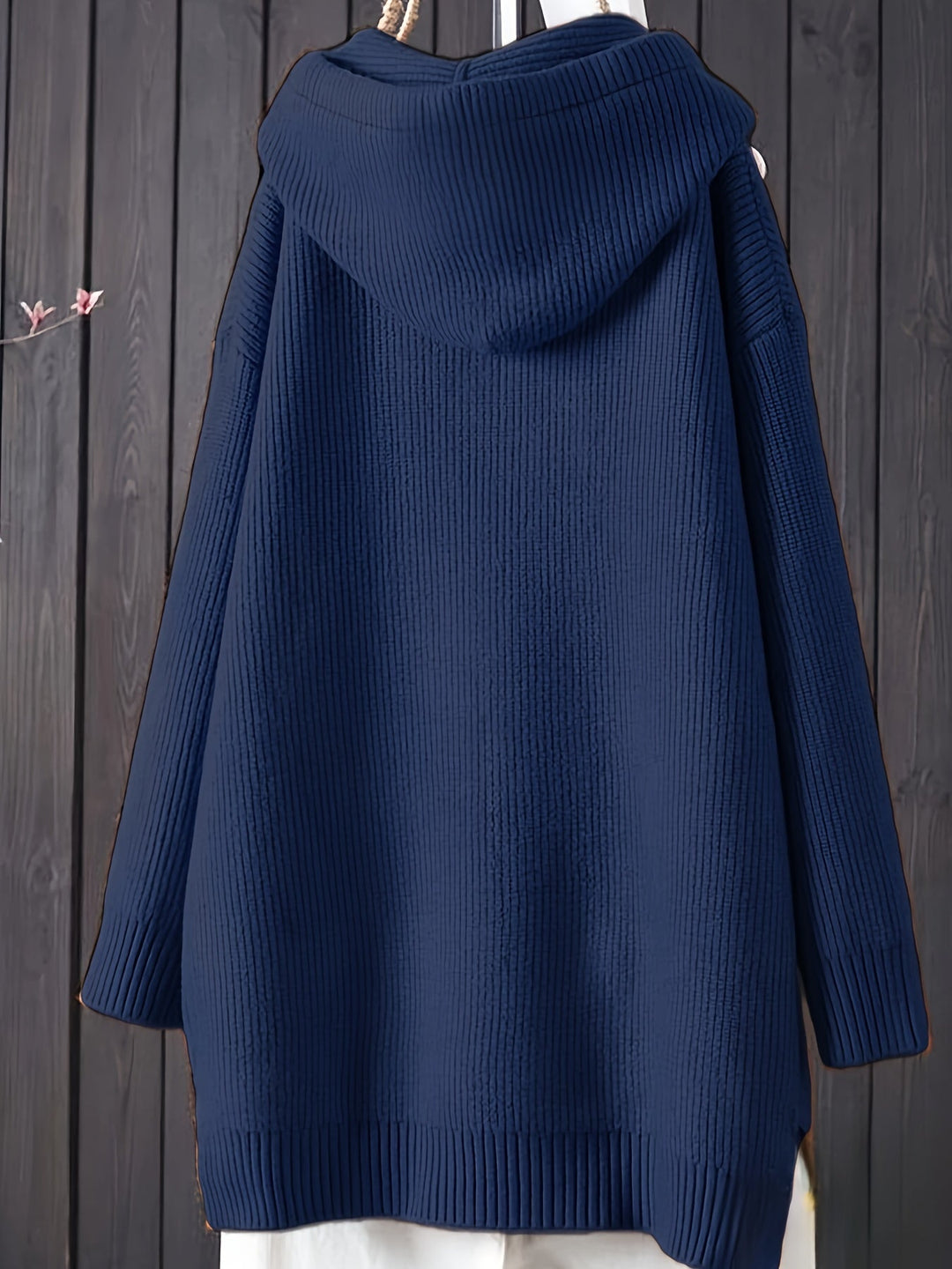 Genivee - Casual Long Sleeve Knitted Hoodie