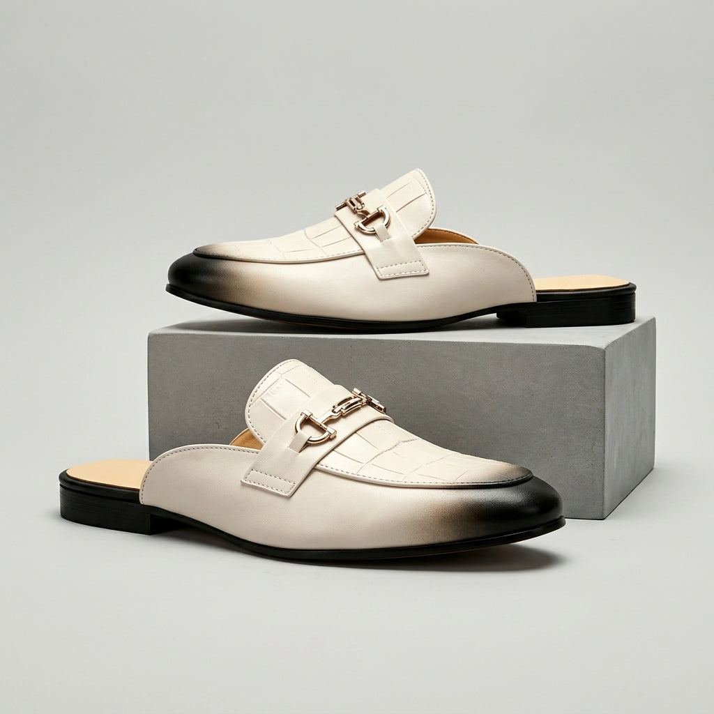 Idris - Backless Leather Shoes