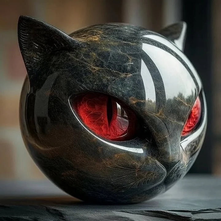 NyxCharm - Mystic Black Cat Head Sculpture