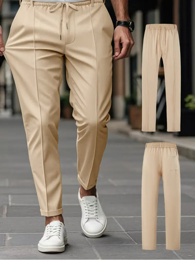 Crawford - Casual Slim-Fit Trousers With Elastic Waist