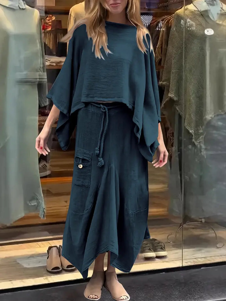 Phonsen - Premium Top And Skirt Set