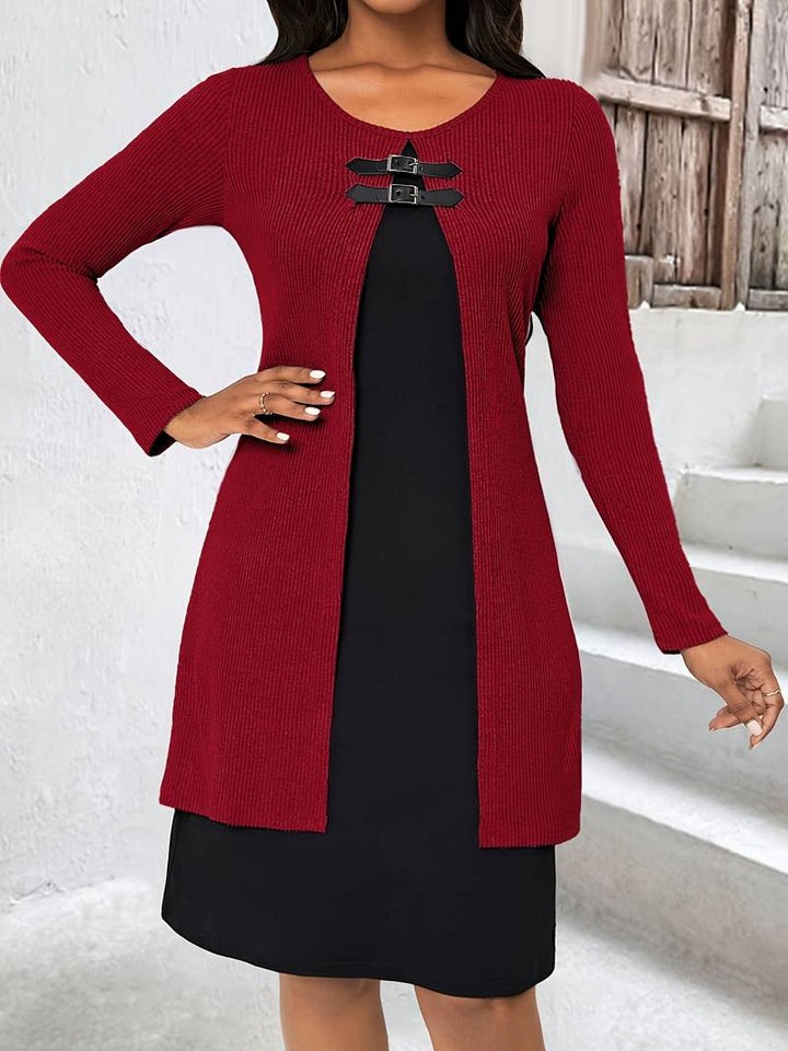 Shirahoshi - Autumn And Winter Round Neck Two-Piece Suit