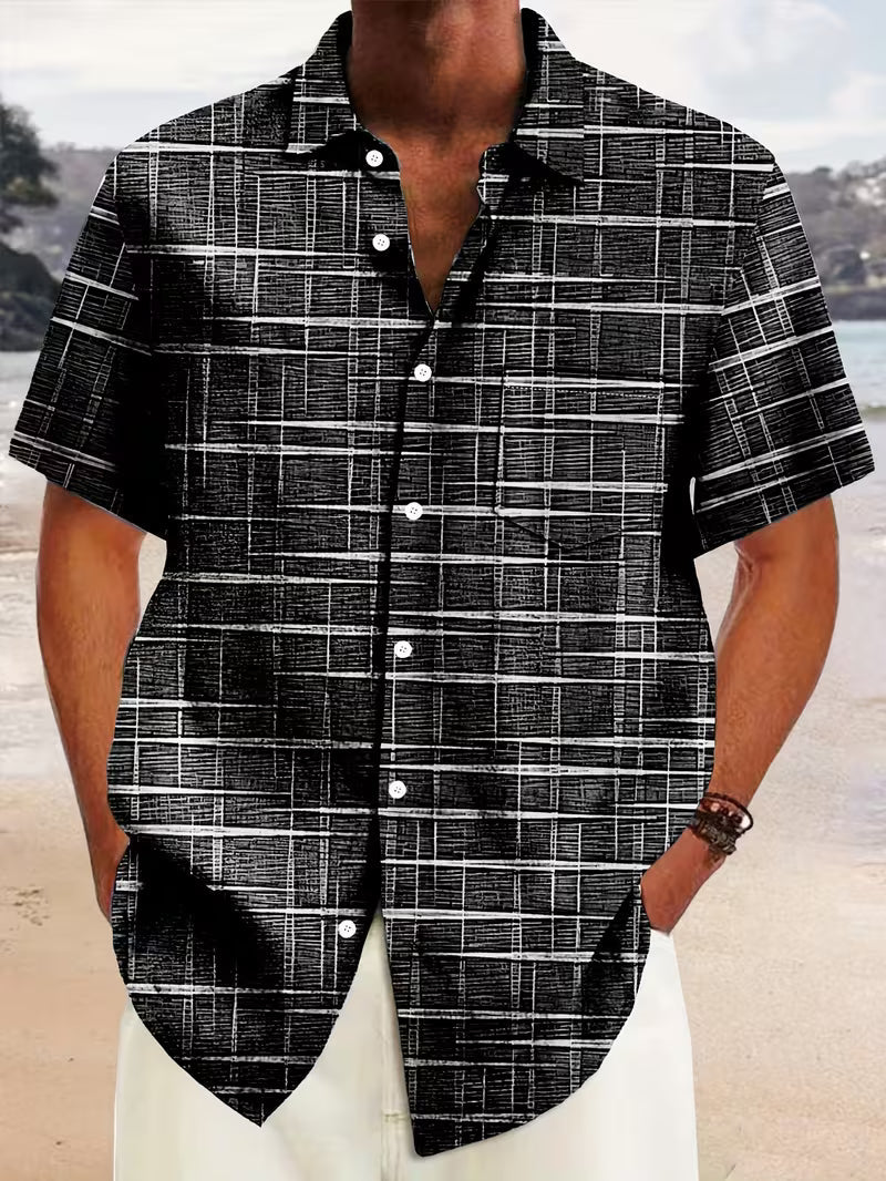 Jerrick - Vintage Geometric Print Shirt