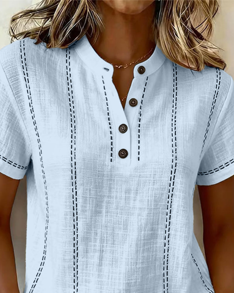 Vanessia - Short Sleeve T- Shirt With V Neck