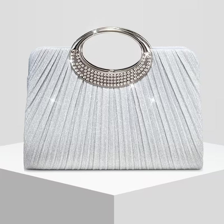 Aeroline - Shiny Round Ring Pleated Handbag