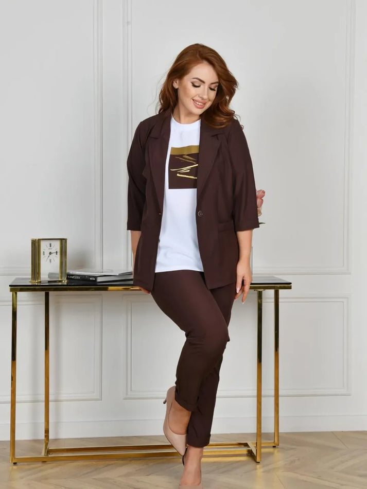 Yafit - Elegant Blazer And Pant Set