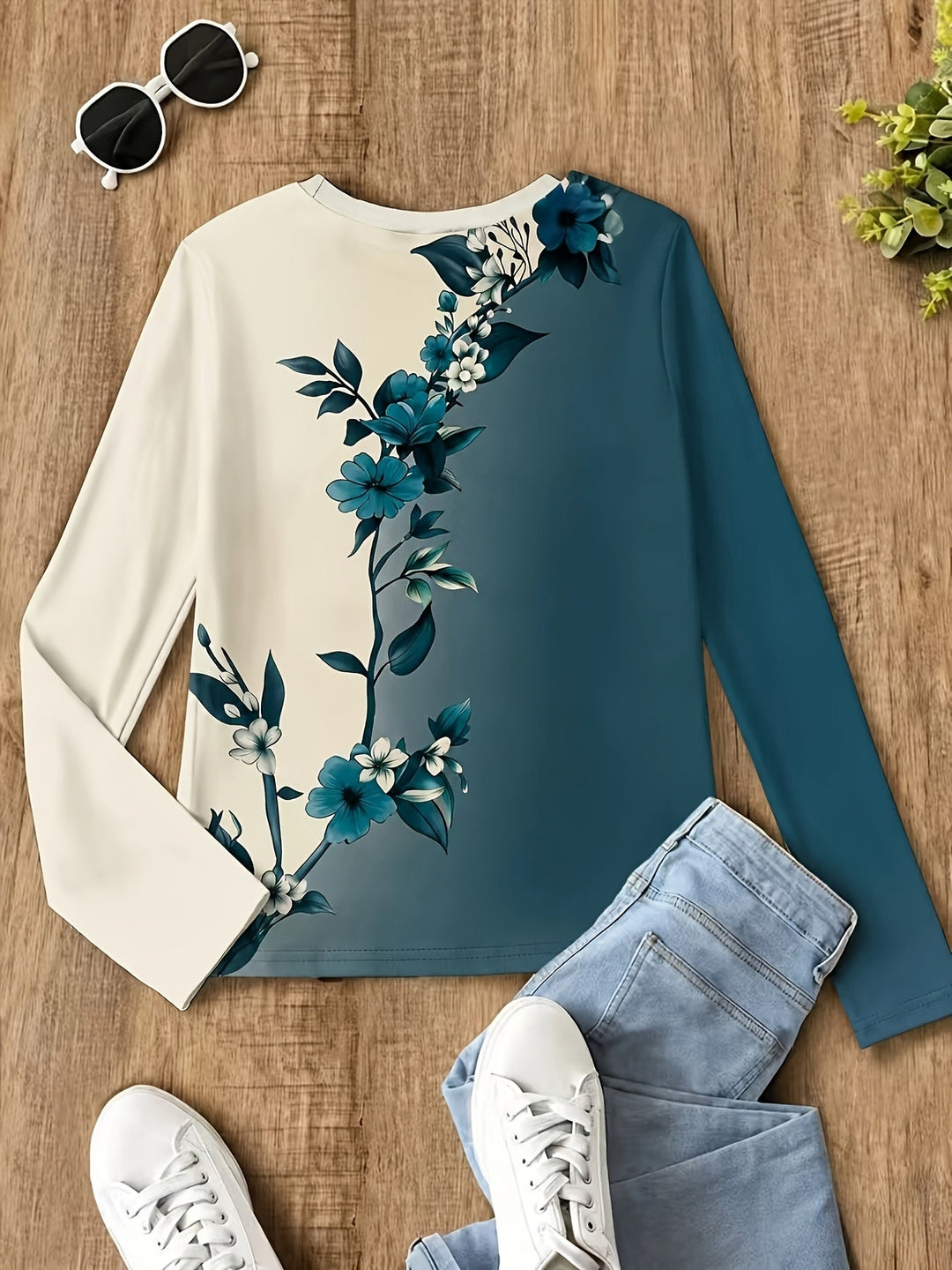 Meliora - Long Sleeve Floral Print Shirt