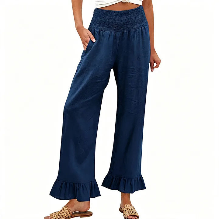 Moriom - Cotton Boho Ruffled Lounge Pant