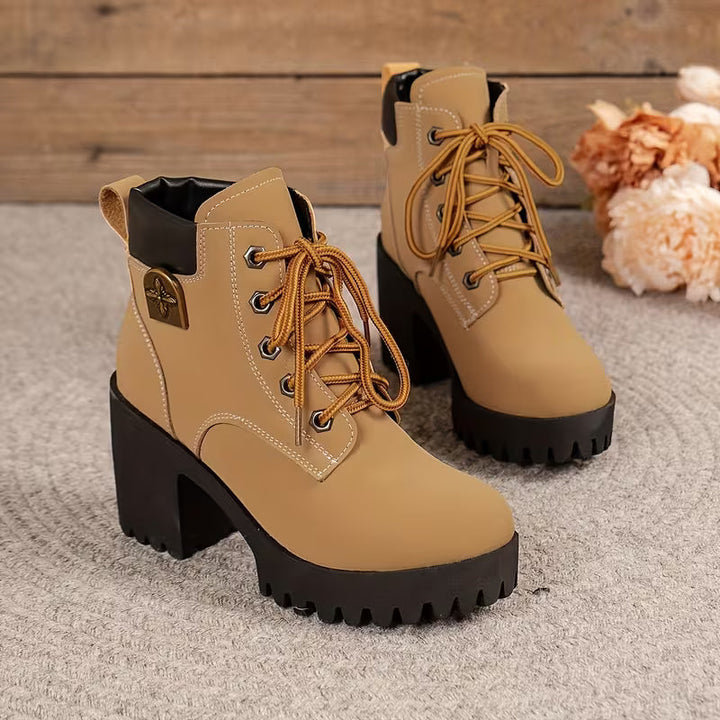Paletta - Lace-Up Chunky Heel Ankle Boots