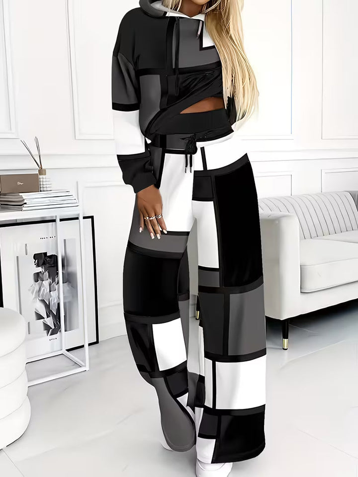 Loana - Casual Color Block Two-Piece Set