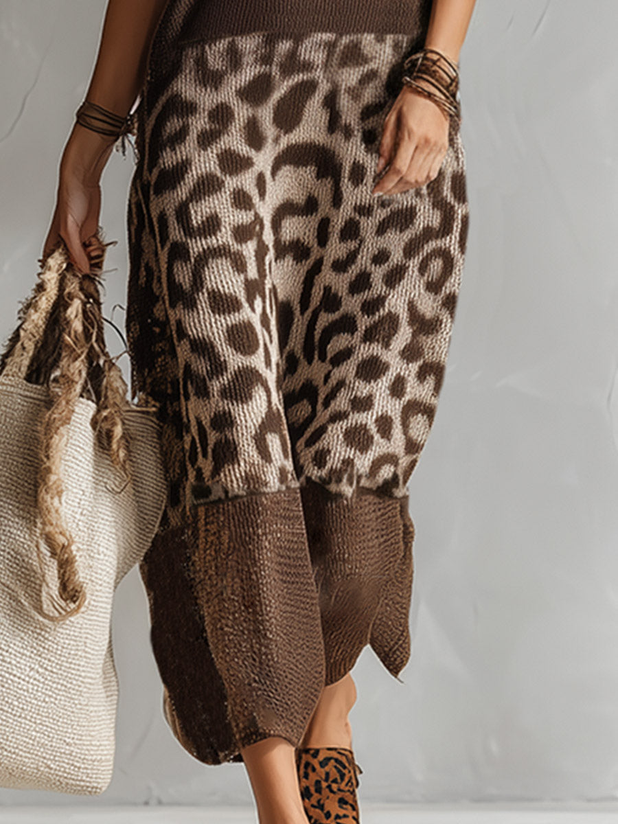 Ameliae - Leopard Knit Midi Dress