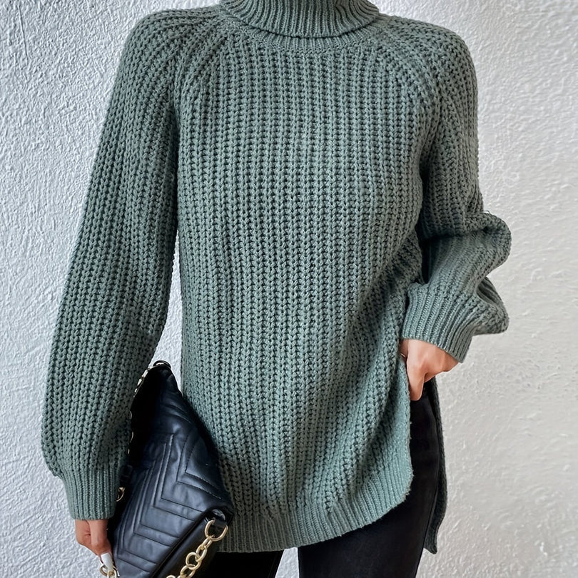 Yvaiinura - Knit Turtleneck Long Sleeve Sweater