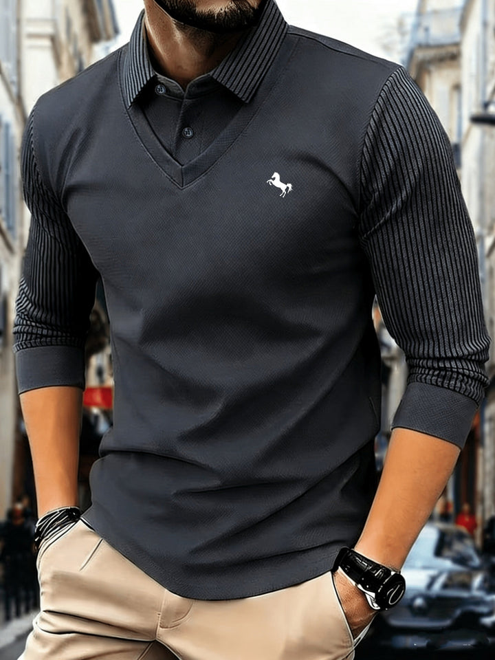 Maelmundander - Classic Knitted Sweater Lapel Long Sleeve