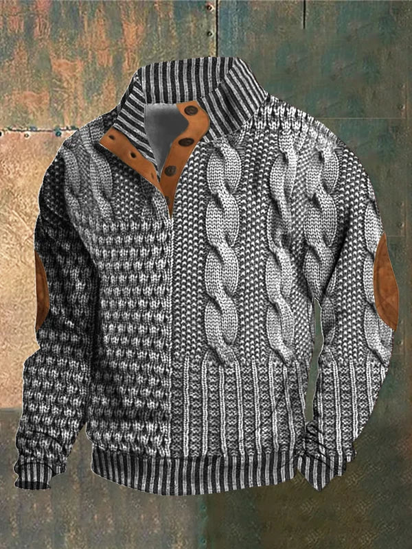 Everette - Cable Knit Patchwork Sweater