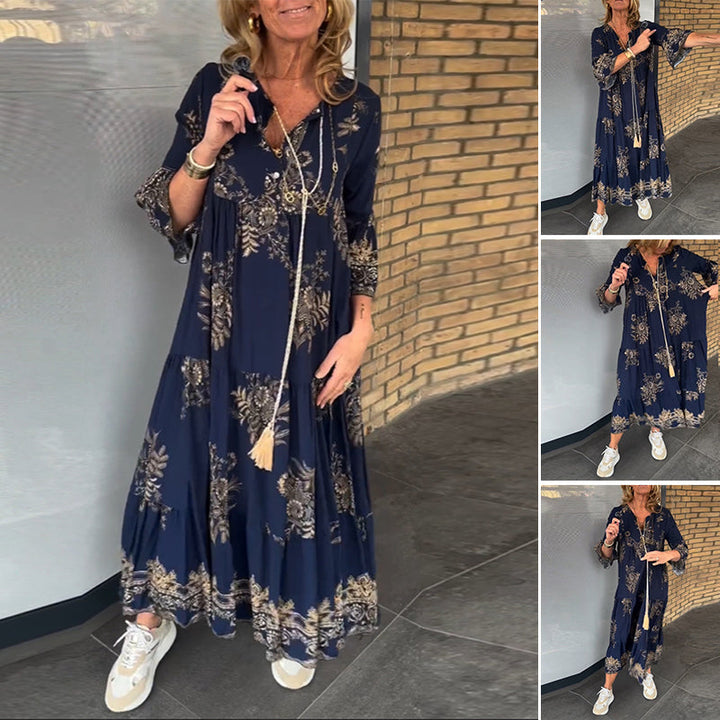 Hypatia - Vintage V Neck Dress