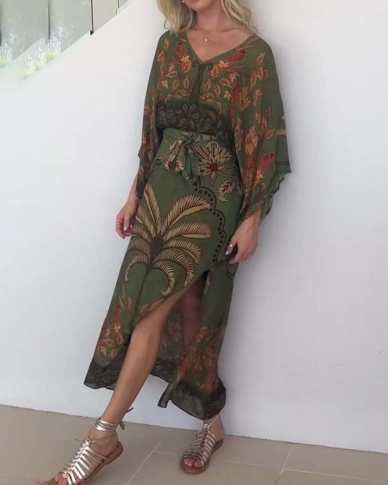Brini - Resort V-Neck Printed Dress