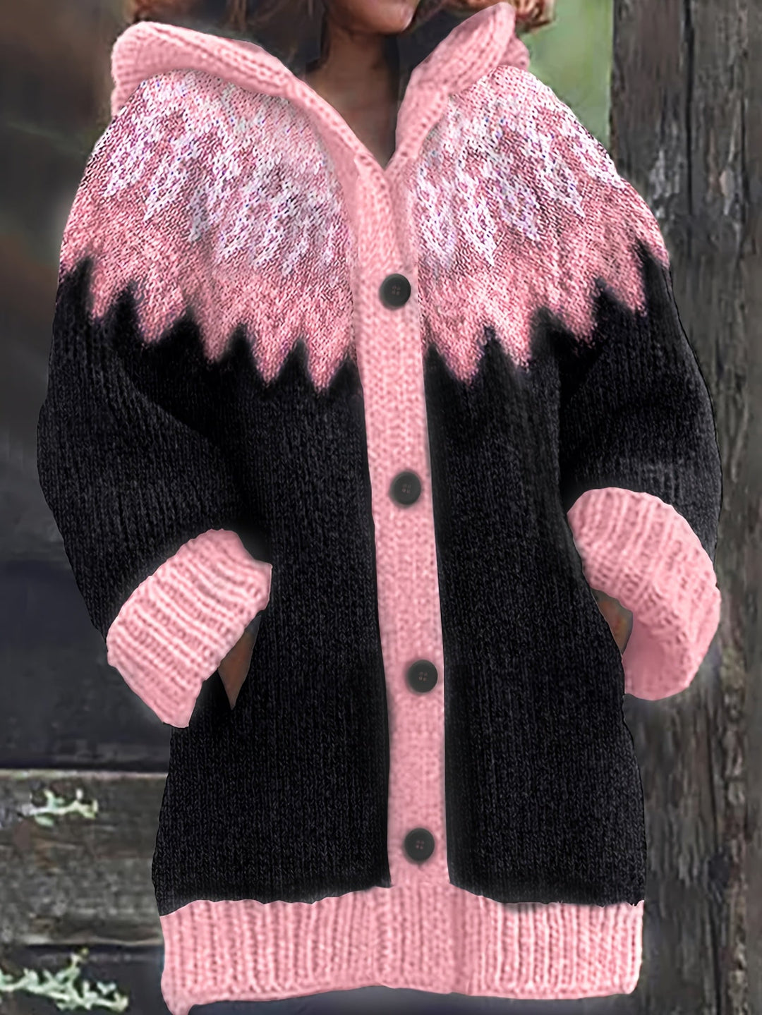 Peneeuva - Elegant Long Sleeve Winter Hooded Sweater