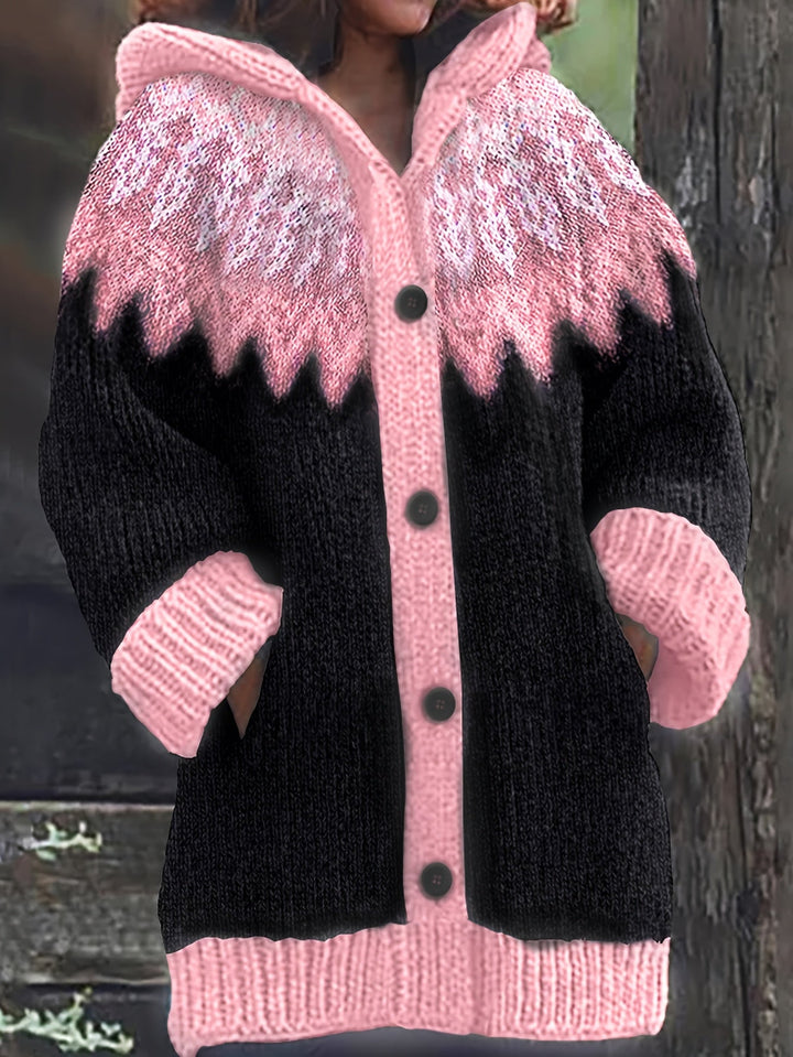 Peneeuva - Elegant Long Sleeve Winter Hooded Sweater