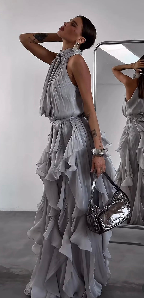 Nataly - Cascading Ruffle Maxi Dress