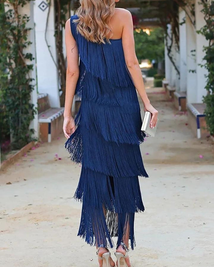 Tamira - Slanted Shoulder Long Dress