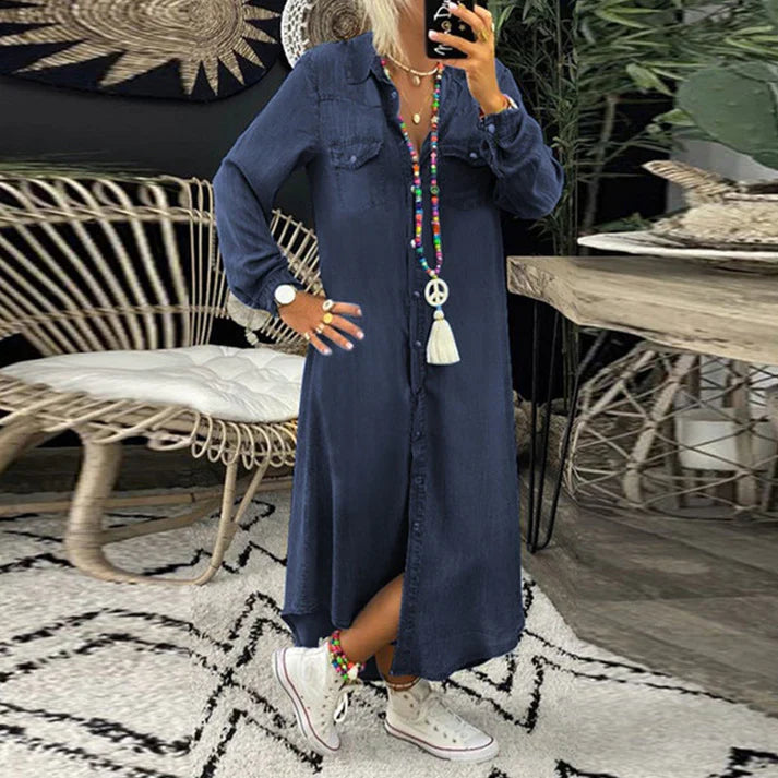 Lilla - Comfortable Shirt Dress In Denim