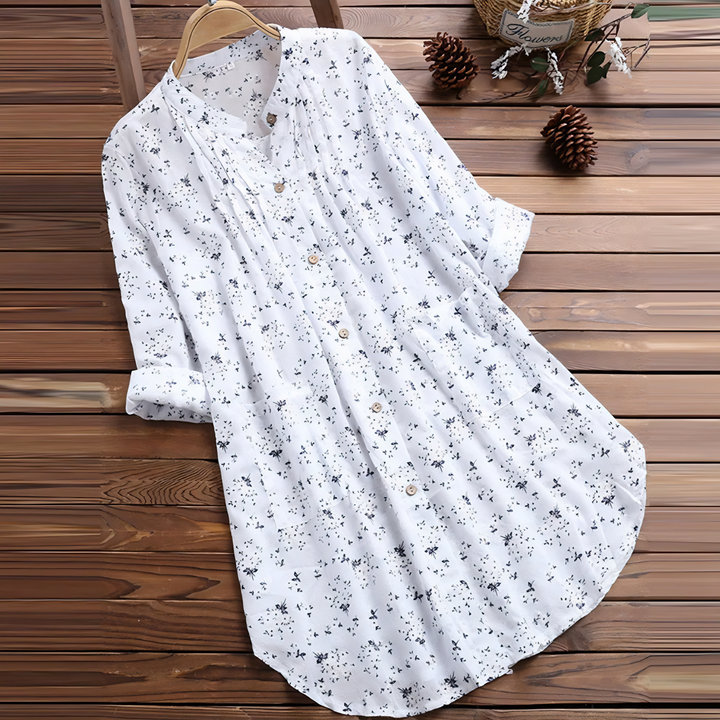 Prisca - Long Sleeve Floral Blouse Shirt