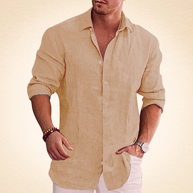 Guillermo - Casual Linen Long Sleeve Shirt