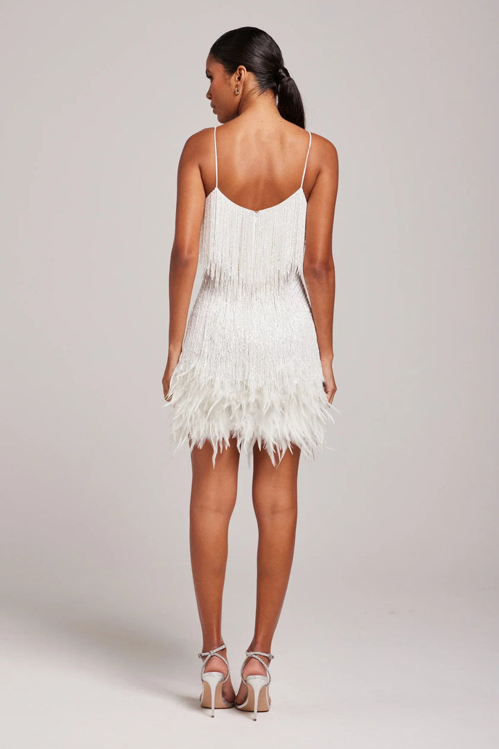 Jemima - Stylish Feather Splicing Mini Dress