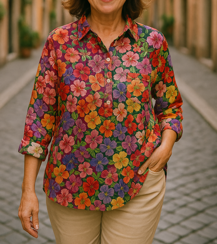 Petra - Casual Floral Blouse
