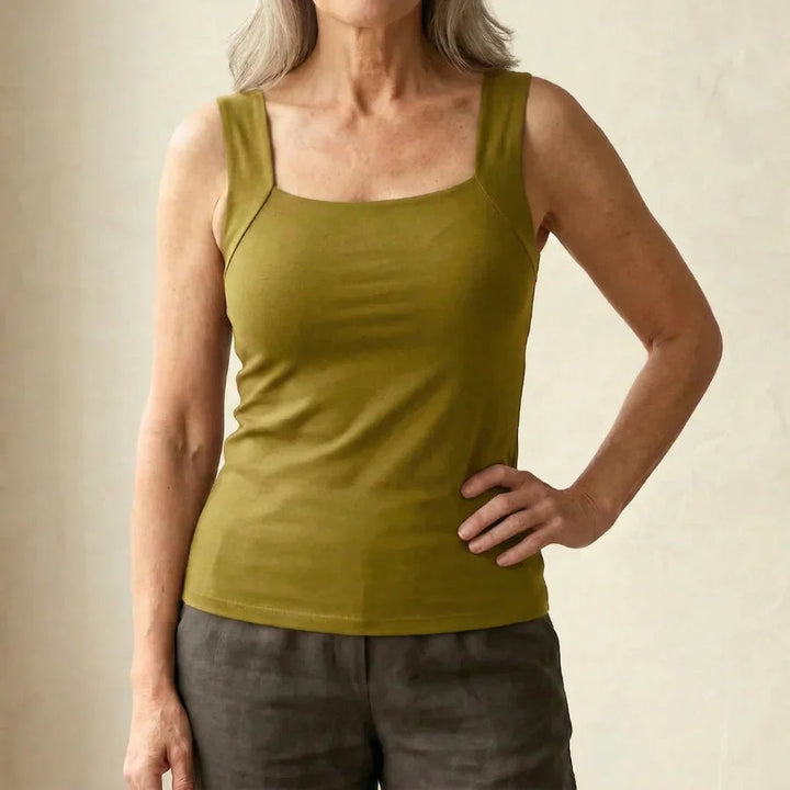 Neda - Square Neck Sleeveless Tank Top