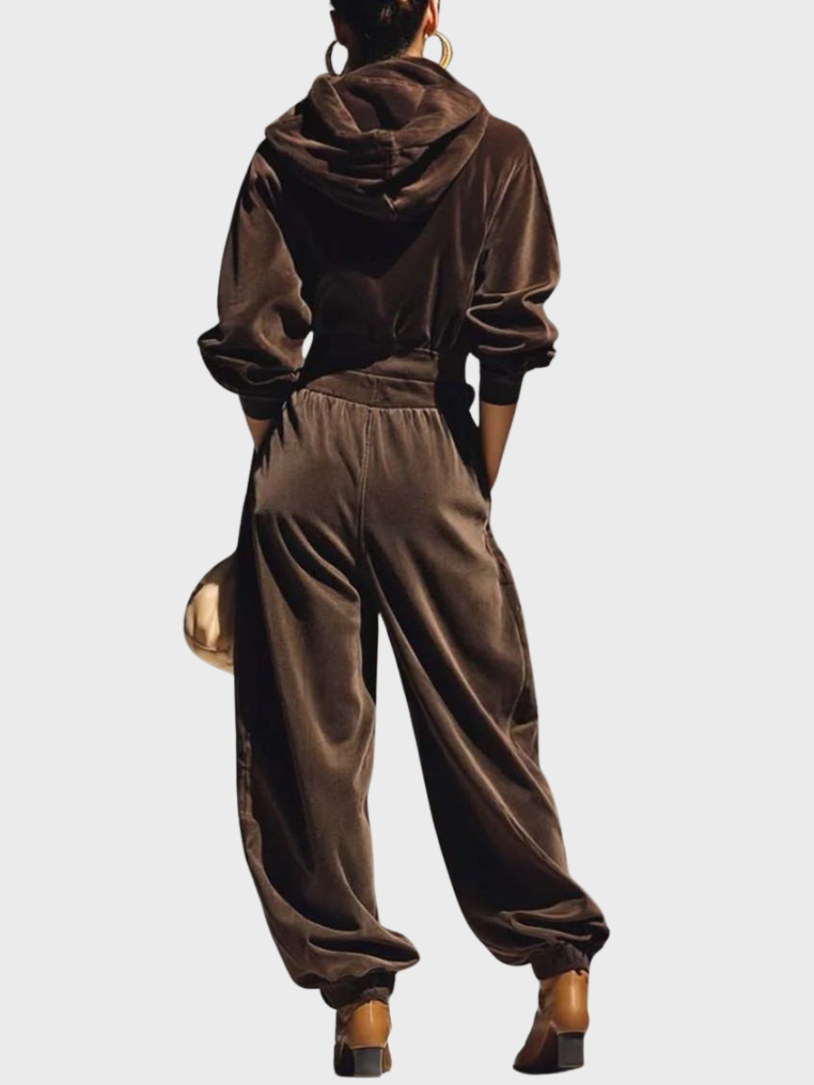 Skaidre - Vintage Velvet Hoodie And Loose Pant Set