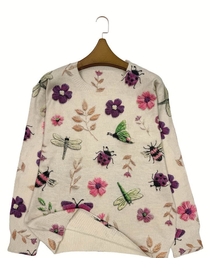 Neriita - Sweater With Floral and Insect Print