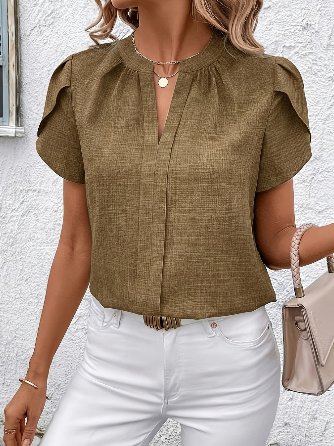 Kacey - Short Sleeve V-Neck Shirt